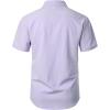 imageMens Stretch Wrinkle Free Short Sleeve Texture Shirt Summer Lightweight Button Down Shirts for Beach VacationLavender Purple