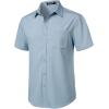 imageMens Stretch Wrinkle Free Short Sleeve Texture Shirt Summer Lightweight Button Down Shirts for Beach VacationLight Blue
