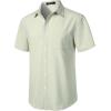 imageMens Stretch Wrinkle Free Short Sleeve Texture Shirt Summer Lightweight Button Down Shirts for Beach VacationLight Green