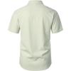 imageMens Stretch Wrinkle Free Short Sleeve Texture Shirt Summer Lightweight Button Down Shirts for Beach VacationLight Green