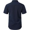 imageMens Stretch Wrinkle Free Short Sleeve Texture Shirt Summer Lightweight Button Down Shirts for Beach VacationNavy Blue