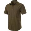 imageMens Stretch Wrinkle Free Short Sleeve Texture Shirt Summer Lightweight Button Down Shirts for Beach VacationOlive Green
