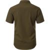 imageMens Stretch Wrinkle Free Short Sleeve Texture Shirt Summer Lightweight Button Down Shirts for Beach VacationOlive Green