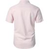 imageMens Stretch Wrinkle Free Short Sleeve Texture Shirt Summer Lightweight Button Down Shirts for Beach VacationPink