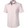 imageMens Stretch Wrinkle Free Short Sleeve Texture Shirt Summer Lightweight Button Down Shirts for Beach VacationPink
