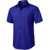 imageMens Stretch Wrinkle Free Short Sleeve Texture Shirt Summer Lightweight Button Down Shirts for Beach VacationRoyal Blue