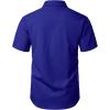 imageMens Stretch Wrinkle Free Short Sleeve Texture Shirt Summer Lightweight Button Down Shirts for Beach VacationRoyal Blue