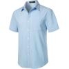 imageMens Stretch Wrinkle Free Short Sleeve Texture Shirt Summer Lightweight Button Down Shirts for Beach VacationSky Blue