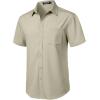 imageMens Stretch Wrinkle Free Short Sleeve Texture Shirt Summer Lightweight Button Down Shirts for Beach VacationTan