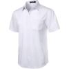 imageMens Stretch Wrinkle Free Short Sleeve Texture Shirt Summer Lightweight Button Down Shirts for Beach VacationWhite
