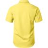imageMens Stretch Wrinkle Free Short Sleeve Texture Shirt Summer Lightweight Button Down Shirts for Beach VacationYellow