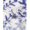 imageMens Stylish Casual Printed Short Sleeve Button Down Shirts Summer Vacation Beach Tropical Hawaiian ShirtBlue Boho Floral