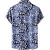 imageMens Stylish Casual Printed Short Sleeve Button Down Shirts Summer Vacation Beach Tropical Hawaiian ShirtBlue Floral