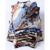 imageMens Stylish Casual Printed Short Sleeve Button Down Shirts Summer Vacation Beach Tropical Hawaiian ShirtBrown Abstract Pattern