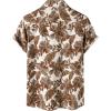 imageMens Stylish Casual Printed Short Sleeve Button Down Shirts Summer Vacation Beach Tropical Hawaiian ShirtBrown Leaves
