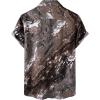 imageMens Stylish Casual Printed Short Sleeve Button Down Shirts Summer Vacation Beach Tropical Hawaiian ShirtChocolate Brown