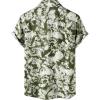 imageMens Stylish Casual Printed Short Sleeve Button Down Shirts Summer Vacation Beach Tropical Hawaiian ShirtGreen