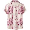 imageMens Stylish Casual Printed Short Sleeve Button Down Shirts Summer Vacation Beach Tropical Hawaiian ShirtPink Floral