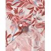 imageMens Stylish Casual Printed Short Sleeve Button Down Shirts Summer Vacation Beach Tropical Hawaiian ShirtPink Leaves