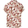 imageMens Stylish Casual Printed Short Sleeve Button Down Shirts Summer Vacation Beach Tropical Hawaiian ShirtRed Paisley