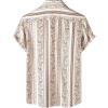 imageMens Stylish Casual Printed Short Sleeve Button Down Shirts Summer Vacation Beach Tropical Hawaiian ShirtWhite Boho Striped