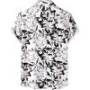imageMens Stylish Casual Printed Short Sleeve Button Down Shirts Summer Vacation Beach Tropical Hawaiian ShirtWhite Floral