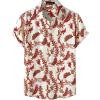 imageMens Stylish Casual Printed Short Sleeve Button Down Shirts Summer Vacation Beach Tropical Hawaiian ShirtRed Paisley