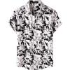 imageMens Stylish Casual Printed Short Sleeve Button Down Shirts Summer Vacation Beach Tropical Hawaiian ShirtWhite Floral