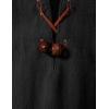 imageMens Cotton Long Sleeve Lace Up Vintage Shirts for Renaissance Pirate Viking Medieval CostumeBlack
