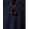 imageMens Cotton Long Sleeve Lace Up Vintage Shirts for Renaissance Pirate Viking Medieval CostumeDark Blue