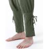 imageMens Pure Cotton Vintage Ankle Banded Pants for Renaissance Pirate Viking Medieval CostumeArmy Green