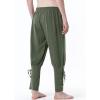 imageMens Pure Cotton Vintage Ankle Banded Pants for Renaissance Pirate Viking Medieval CostumeArmy Green