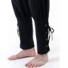 imageMens Pure Cotton Vintage Ankle Banded Pants for Renaissance Pirate Viking Medieval CostumeBlack