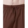 imageMens Pure Cotton Vintage Ankle Banded Pants for Renaissance Pirate Viking Medieval CostumeBrown