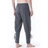 imageMens Pure Cotton Vintage Ankle Banded Pants for Renaissance Pirate Viking Medieval CostumeGrey
