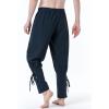 imageMens Pure Cotton Vintage Ankle Banded Pants for Renaissance Pirate Viking Medieval CostumeNavy Blue