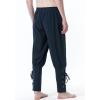 imageMens Pure Cotton Vintage Ankle Banded Pants for Renaissance Pirate Viking Medieval CostumeNavy Blue
