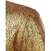 imageMens Shiny Metallic Sequin Stretchy Short Sleeve Button Down Shirts for 70s Disco Party HalloweenGold