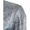 imageMens Shiny Metallic Sequin Stretchy Short Sleeve Button Down Shirts for 70s Disco Party HalloweenSilver