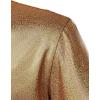 imageMens Shiny Metallic Sequin Stretchy Short Sleeve Button Down Shirts for 70s Disco Party HalloweenSolid Gold