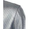 imageMens Shiny Metallic Sequin Stretchy Short Sleeve Button Down Shirts for 70s Disco Party HalloweenSolid Silver