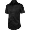 imageMens Stretch Slim Fit Dress Shirts Formal Wedding Prom Short Sleeve Button Down Shirt with PocketBlack