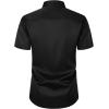 imageMens Stretch Slim Fit Dress Shirts Formal Wedding Prom Short Sleeve Button Down Shirt with PocketBlack