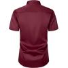 imageMens Stretch Slim Fit Dress Shirts Formal Wedding Prom Short Sleeve Button Down Shirt with PocketBurgundy