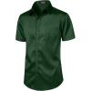 imageMens Stretch Slim Fit Dress Shirts Formal Wedding Prom Short Sleeve Button Down Shirt with PocketDark Green