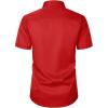 imageMens Stretch Slim Fit Dress Shirts Formal Wedding Prom Short Sleeve Button Down Shirt with PocketRed