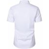 imageMens Stretch Slim Fit Dress Shirts Formal Wedding Prom Short Sleeve Button Down Shirt with PocketWhite