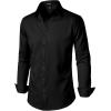 imageMens Stretch Soft Slim Fit Dress Shirts Long Sleeve Formal Wedding Business Casual Button Down ShirtBlack