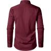imageMens Stretch Soft Slim Fit Dress Shirts Long Sleeve Formal Wedding Business Casual Button Down ShirtBurgundy