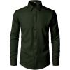 imageMens Stretch Soft Slim Fit Dress Shirts Long Sleeve Formal Wedding Business Casual Button Down ShirtDeep Forest Green